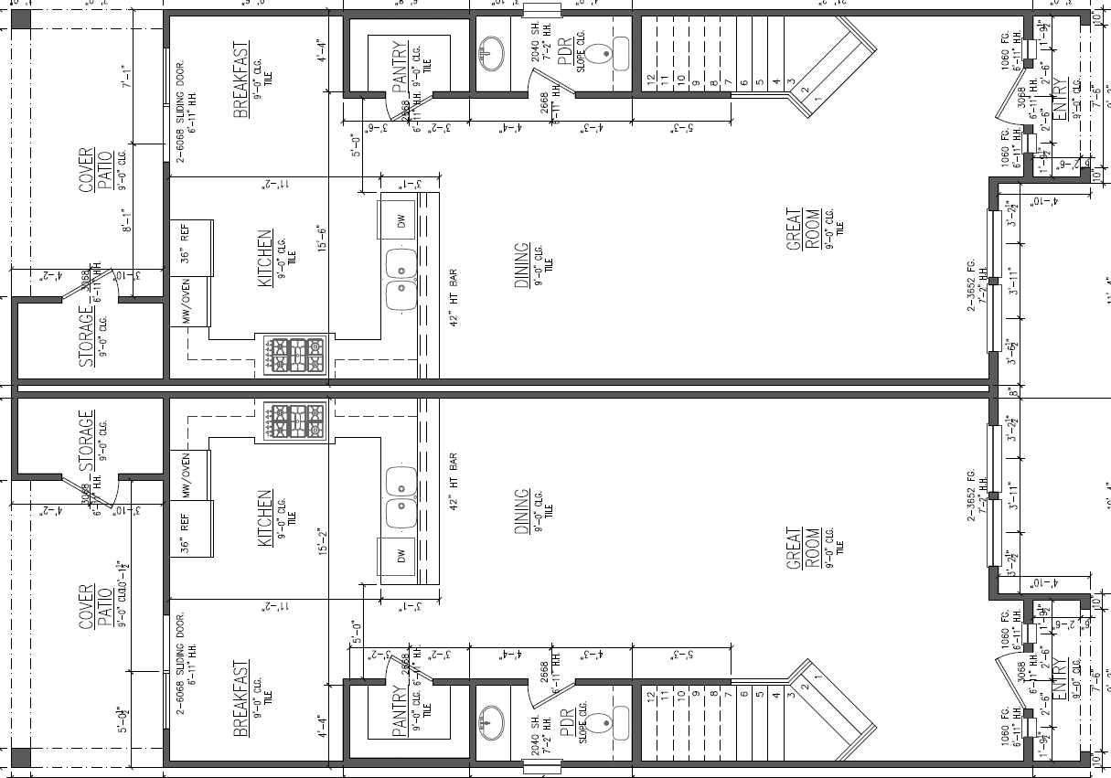 Duplex First Floor Plans